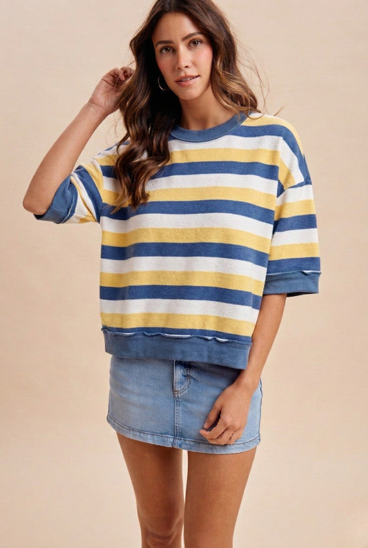 Multi Striped Terry Sweatshirt