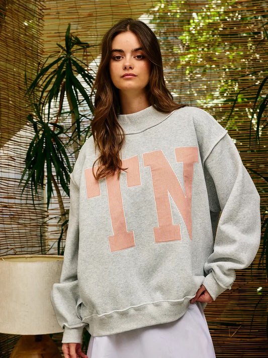 Stripe TN Mock Neck