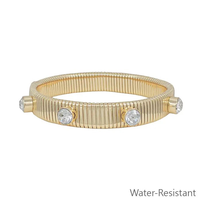 Ribbed Studded Stretch Bracelet