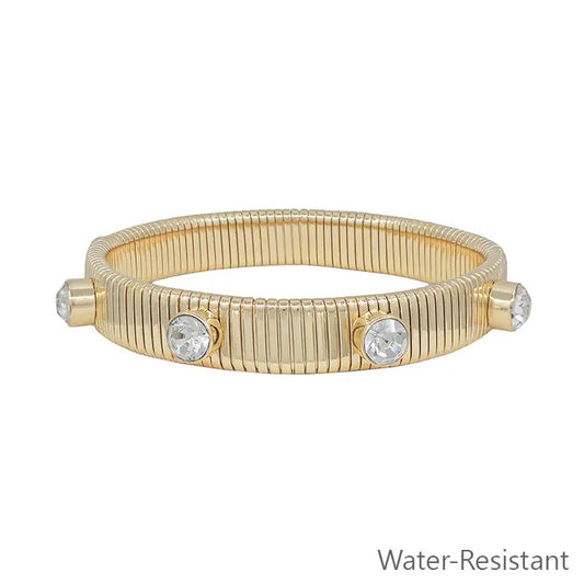 Ribbed Studded Stretch Bracelet