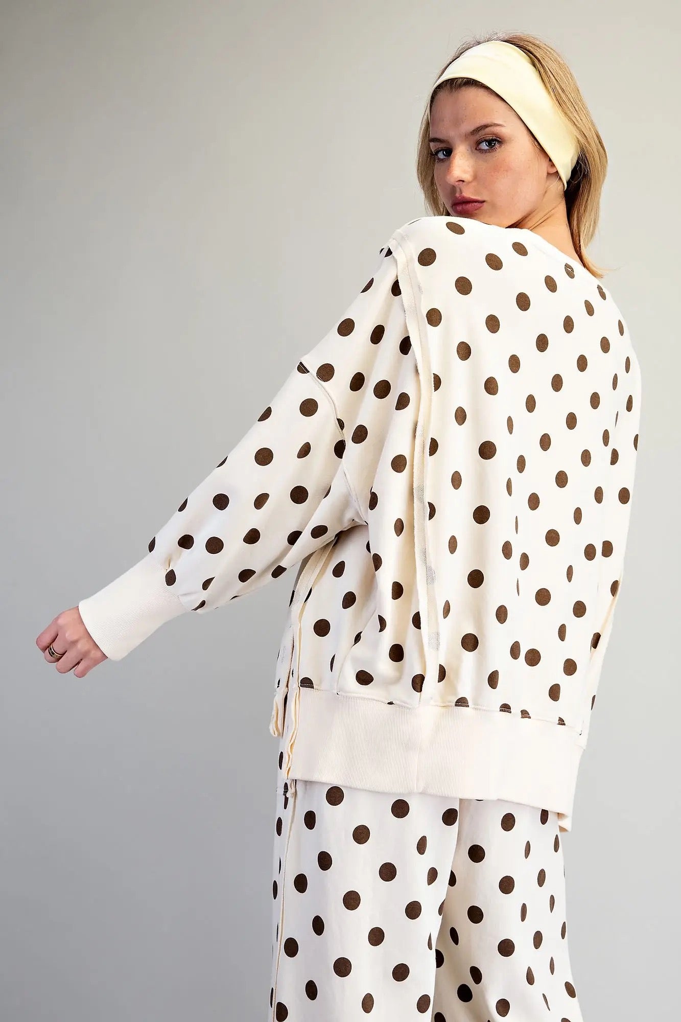 Polka Dot Oversized Sweatshirt