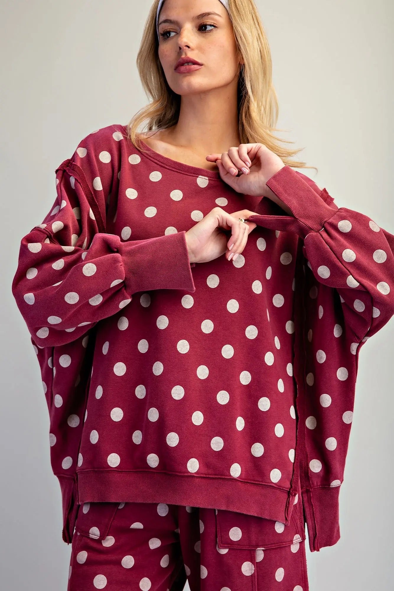 Polka Dot Oversized Sweatshirt