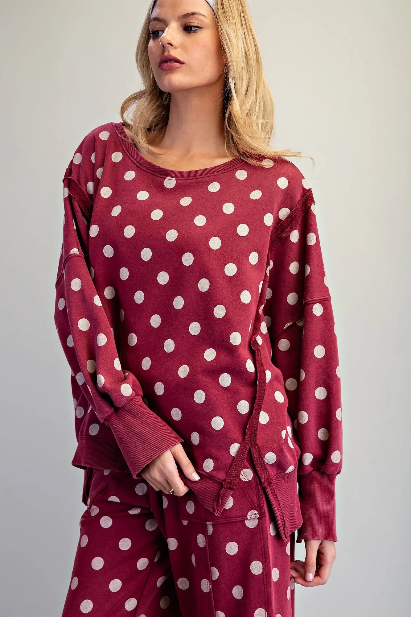 Polka Dot Oversized Sweatshirt