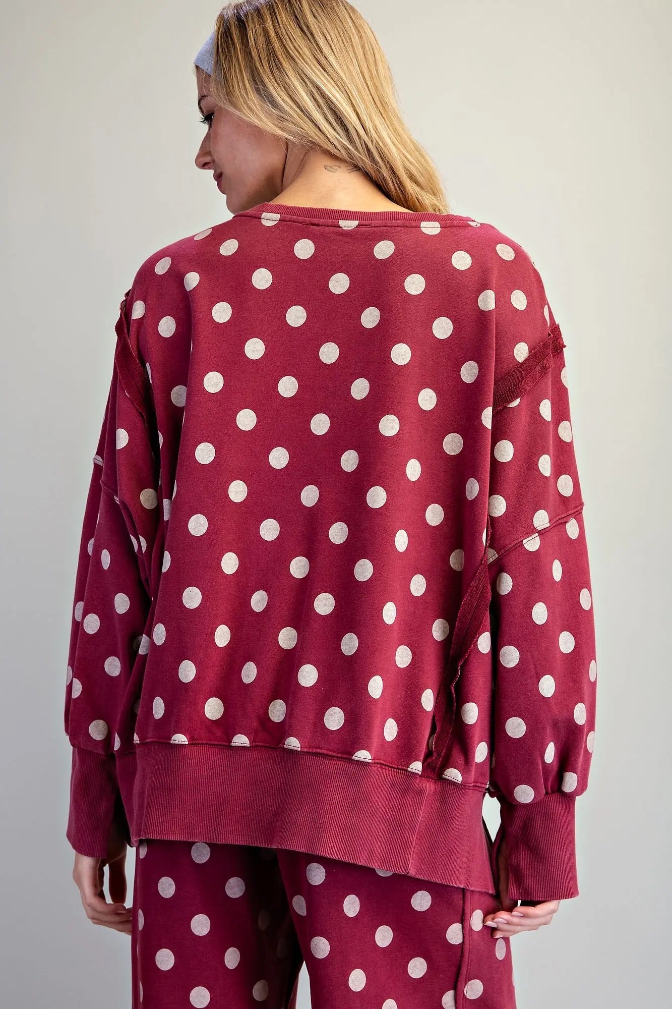 Polka Dot Oversized Sweatshirt
