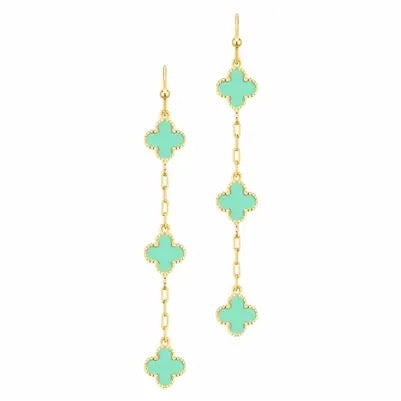Gold Chain with Mint or Pink Clover Dangles