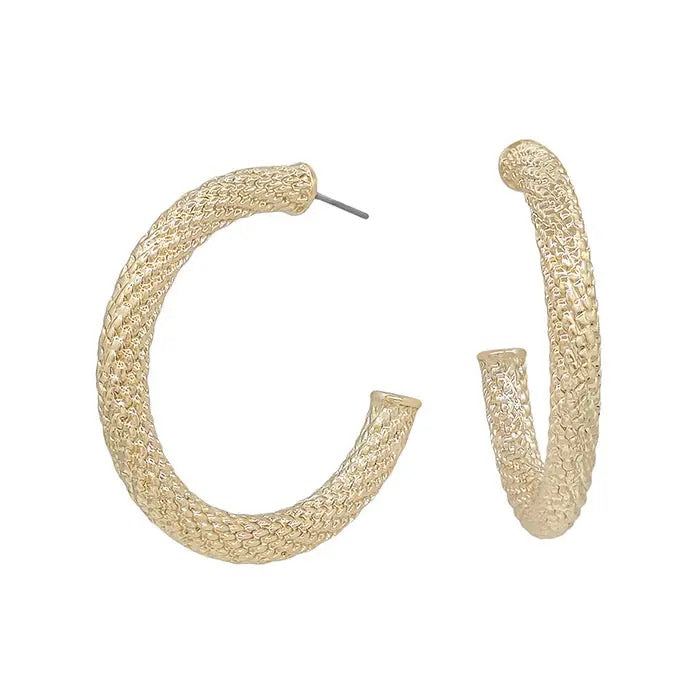 Large Wired Silver or Gold Hoop Earrings