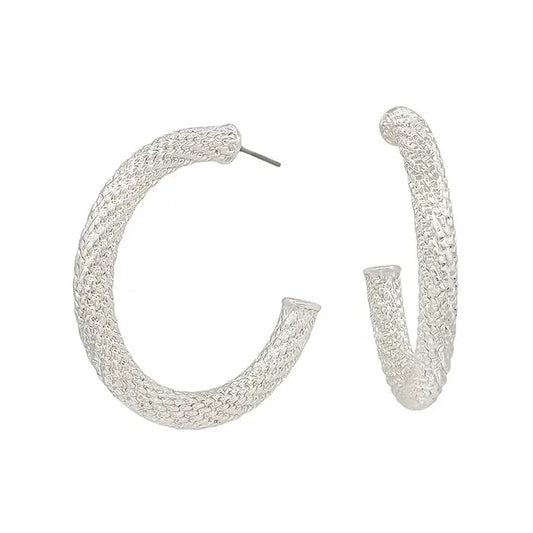 Large Wired Silver or Gold Hoop Earrings