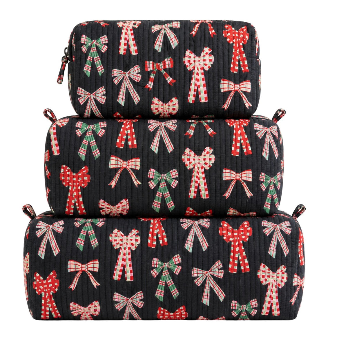 Christmas Bow Cosmetic Bags