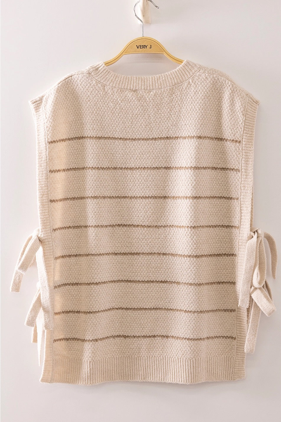 Melissa Striped Side Tie Knit Vest