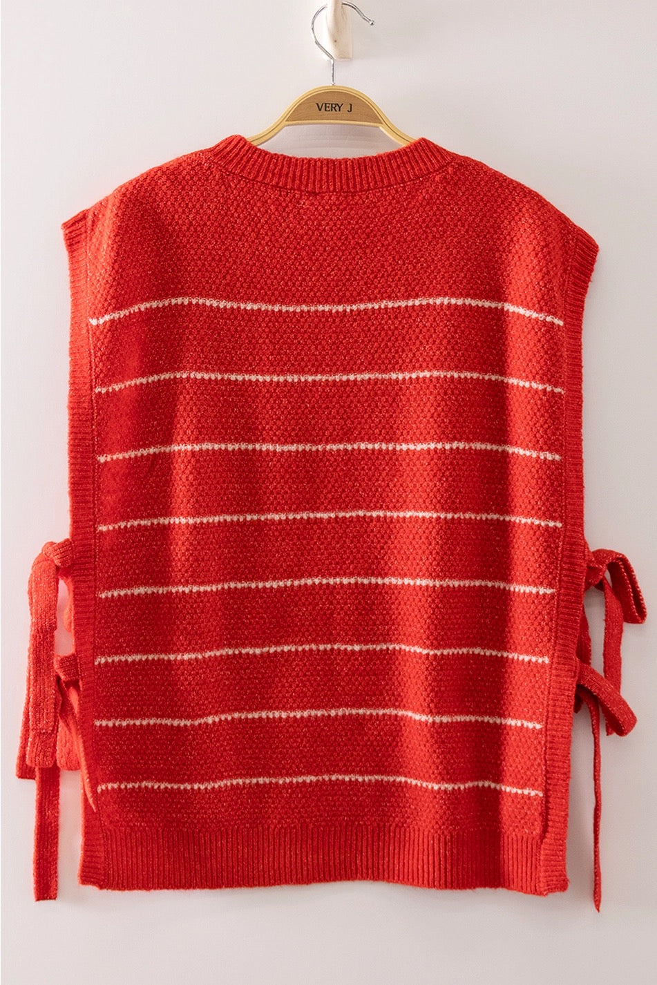Melissa Striped Side Tie Knit Vest