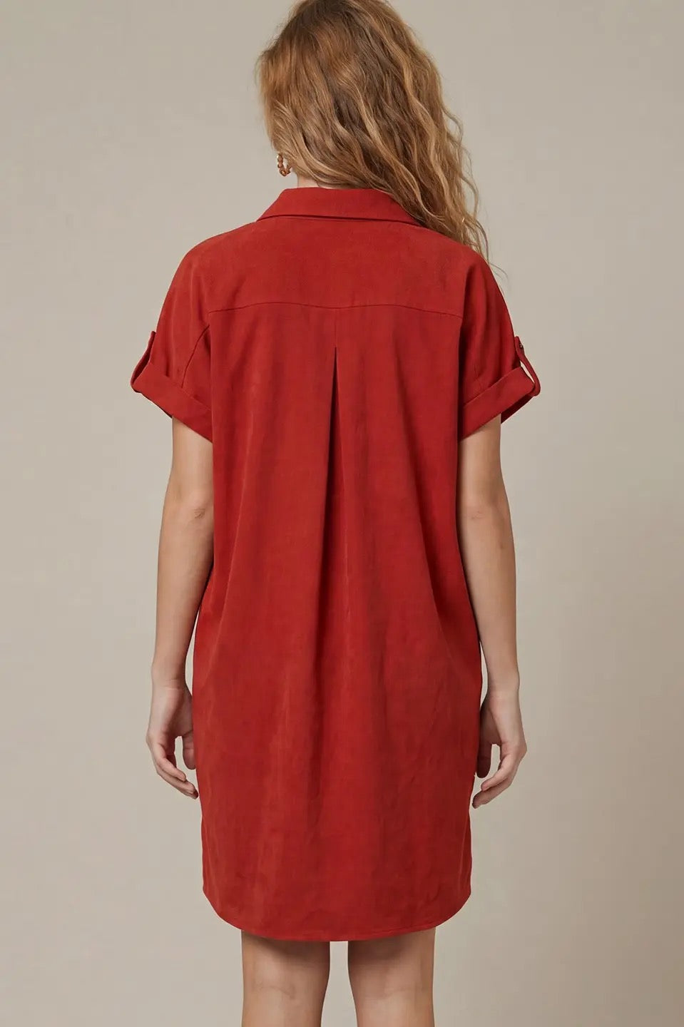 Lottie Suede Button Down Dress