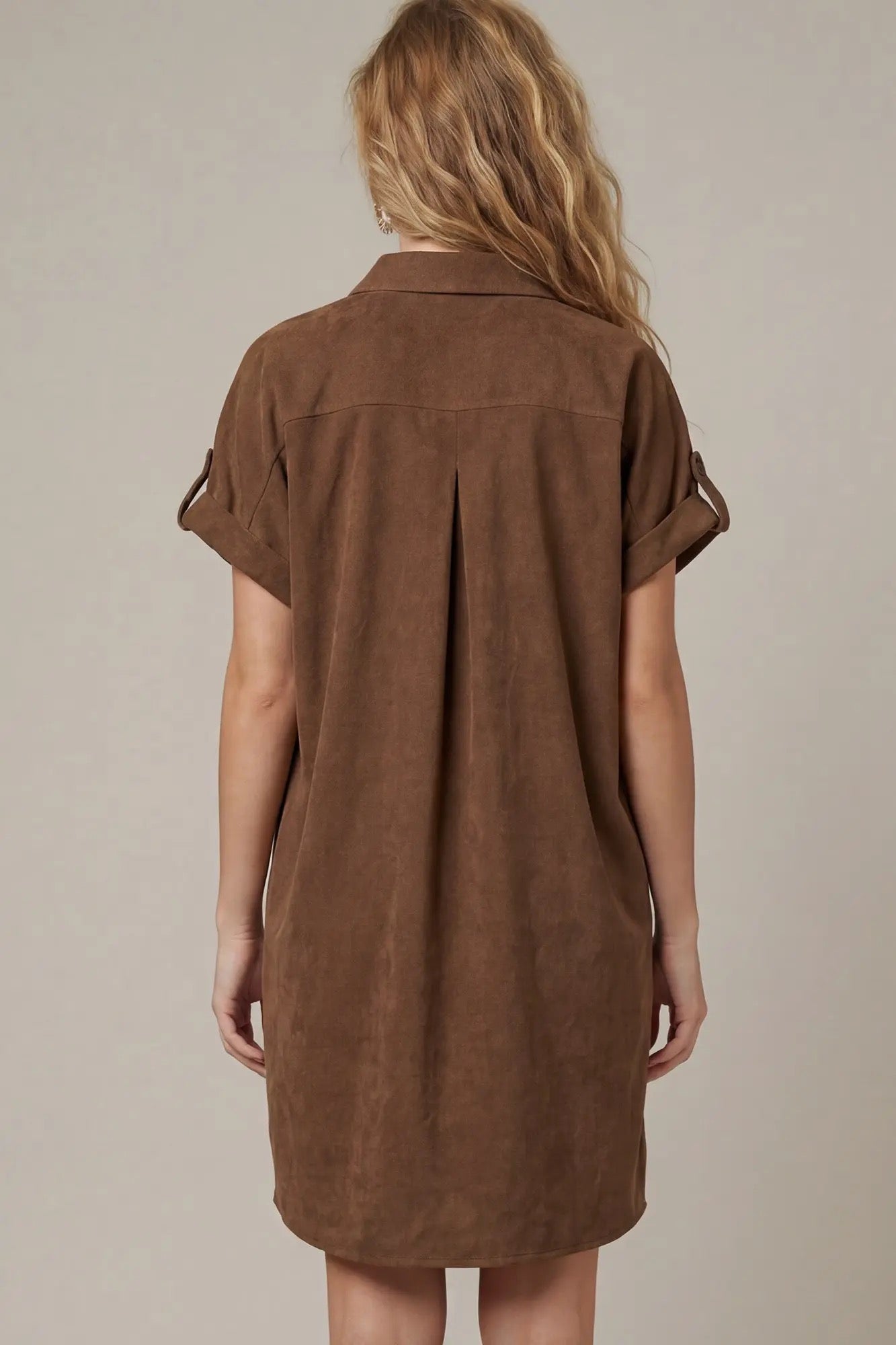 Lottie Suede Button Down Dress