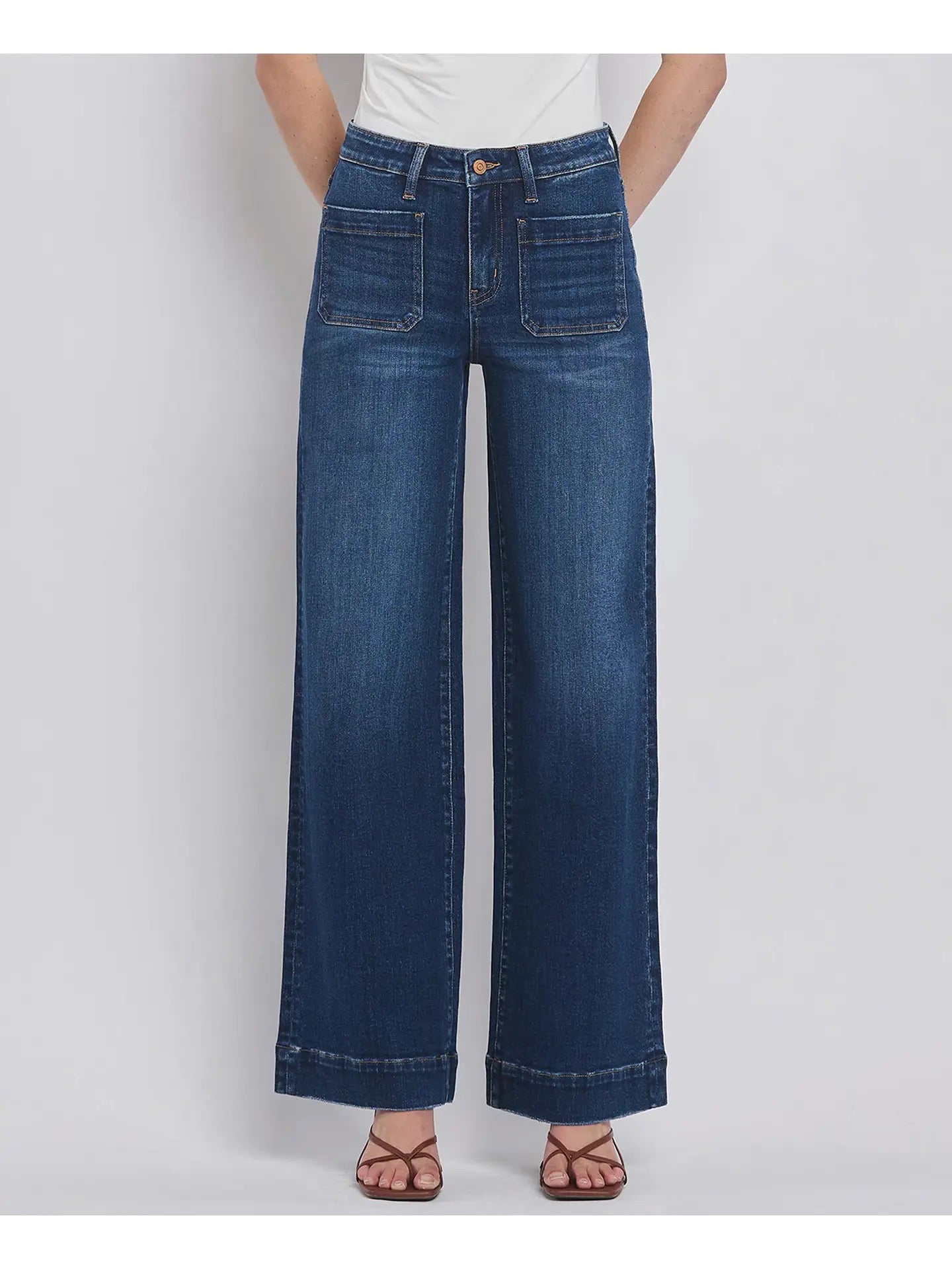 Madison High Rise Patch Pocket Jeans