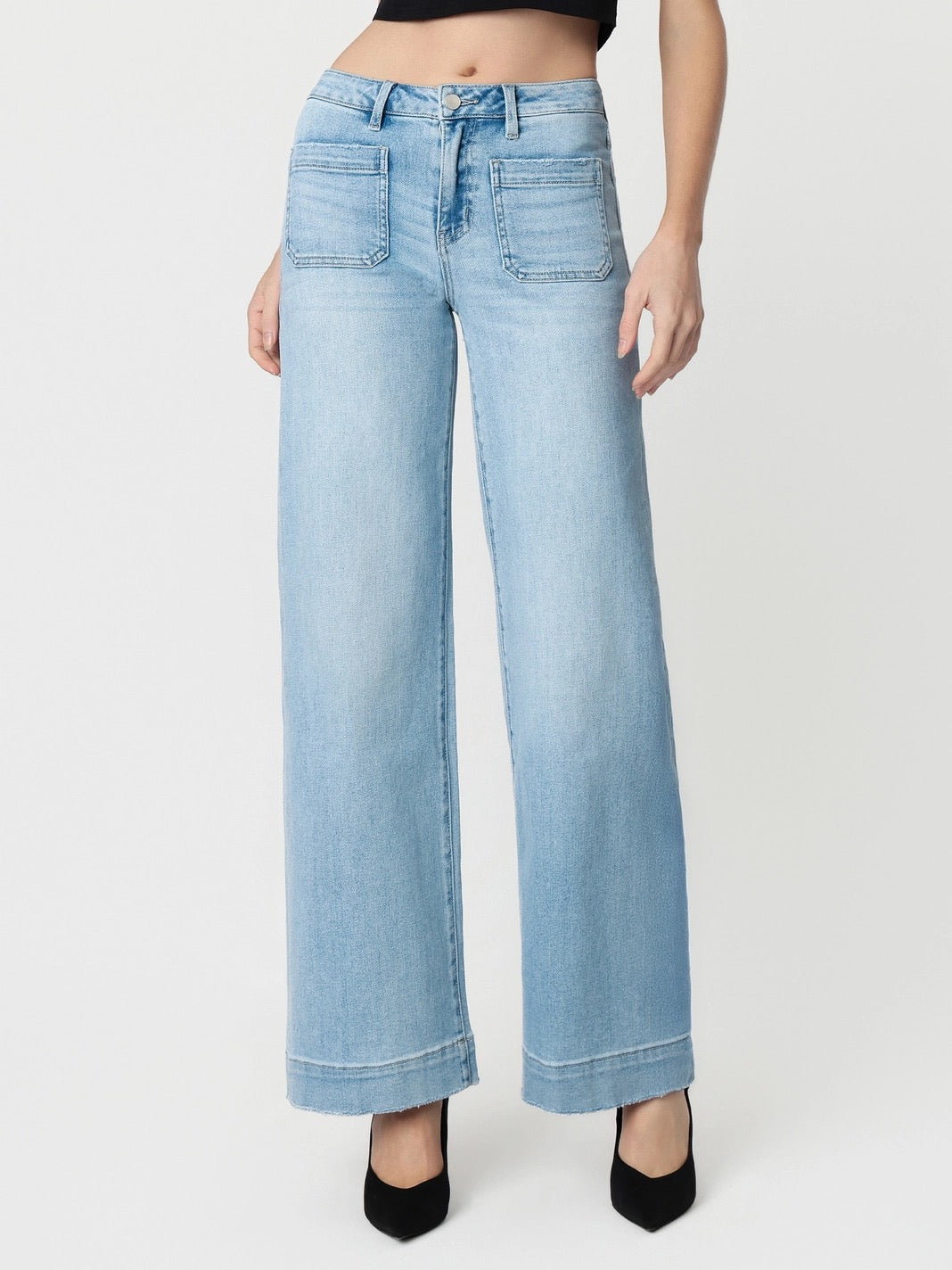 Madison High Rise Patch Pocket Jeans