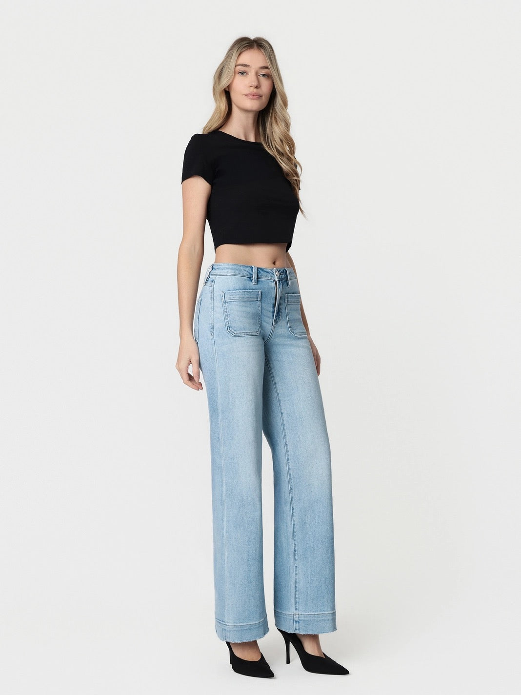 Madison High Rise Patch Pocket Jeans