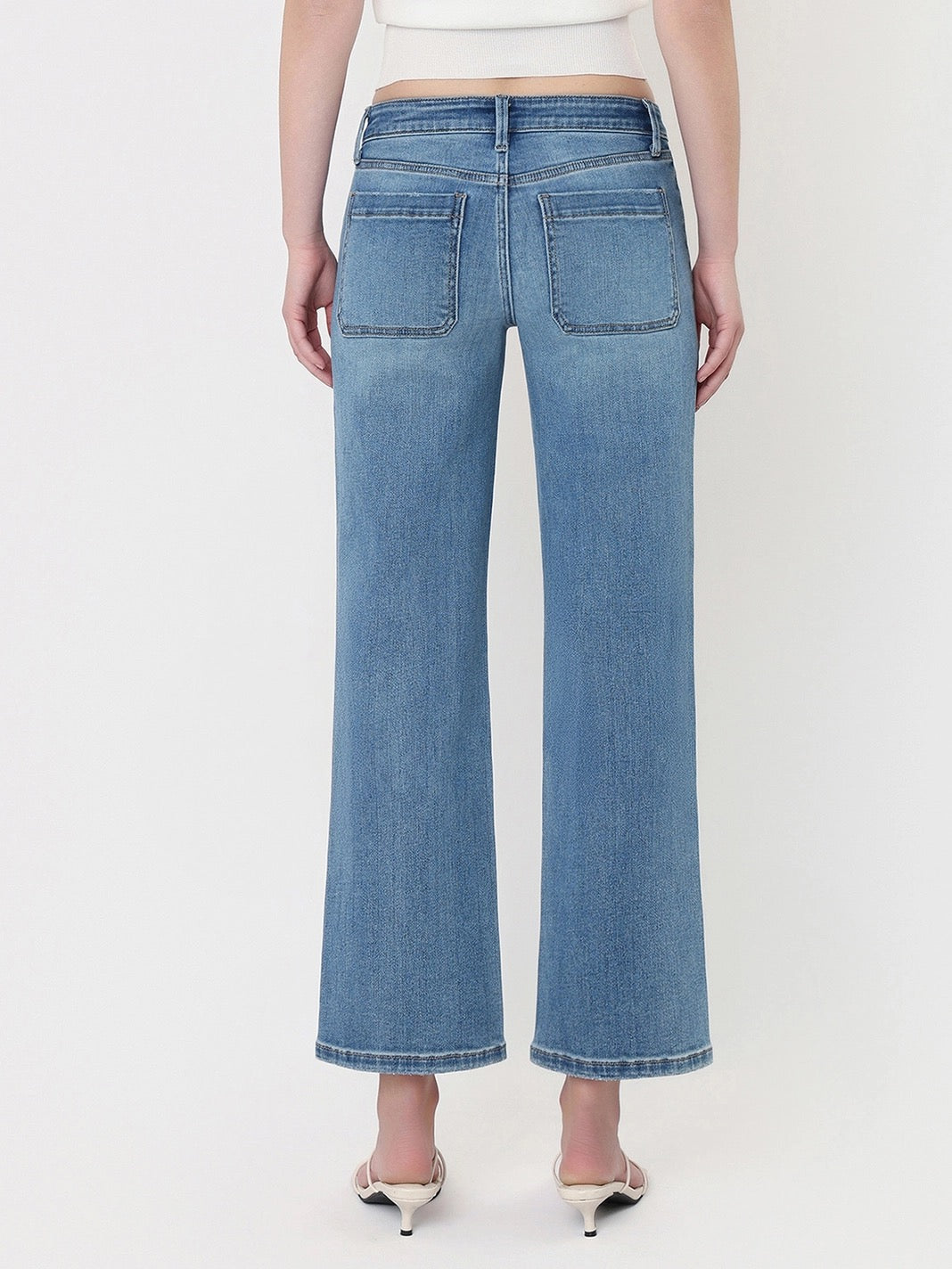 Adeline Mid Rise Patch Pocket Jeans