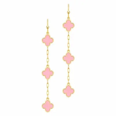 Gold Chain with Mint or Pink Clover Dangles