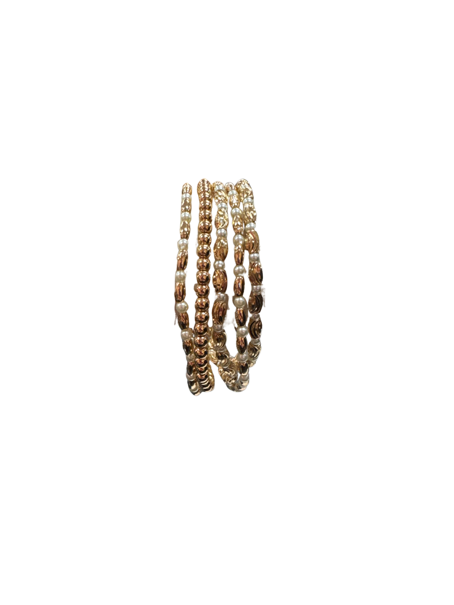Gold Textured Beaded Bracelet