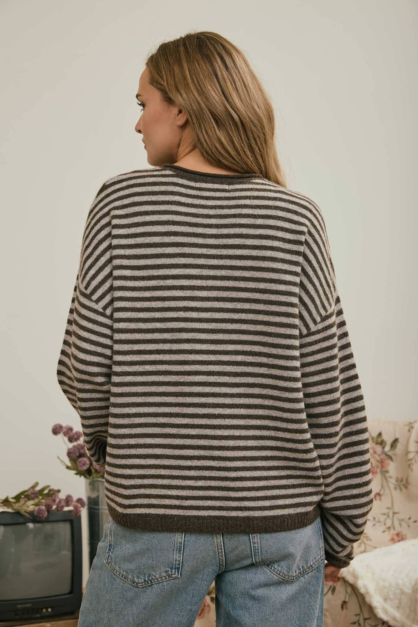 Henley Stripe Top