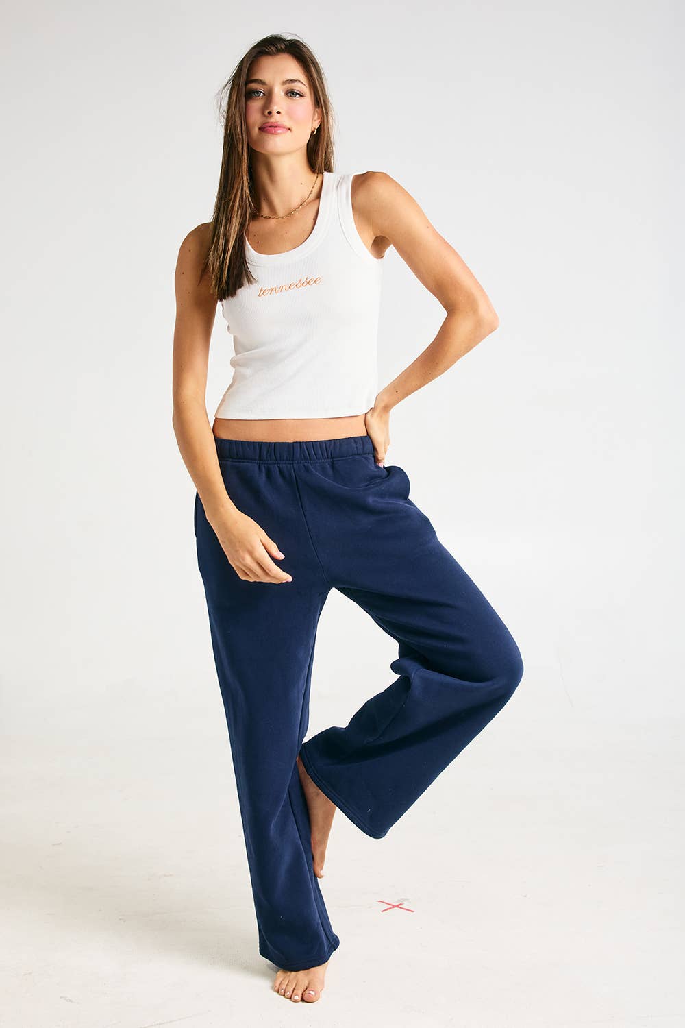 Tennessee Embroidered Ribbed Tank Top