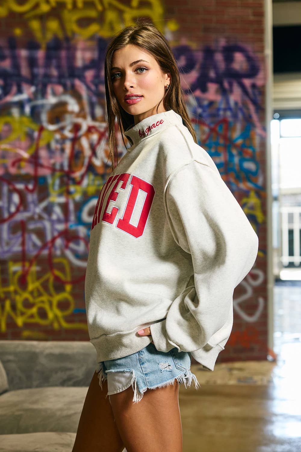 SAVED Embroidered Sweatshirt