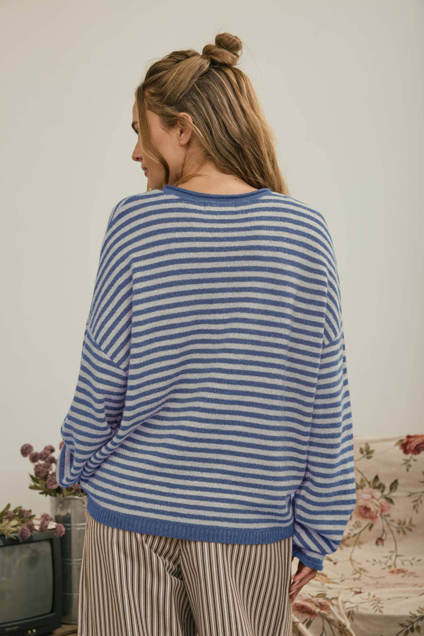 Henley Stripe Top