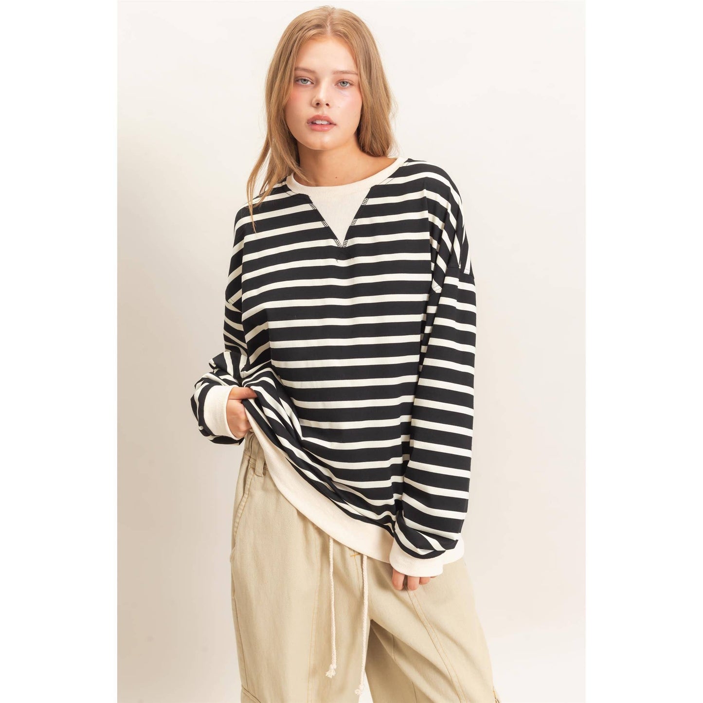 Striped Long Sleeve Pullover