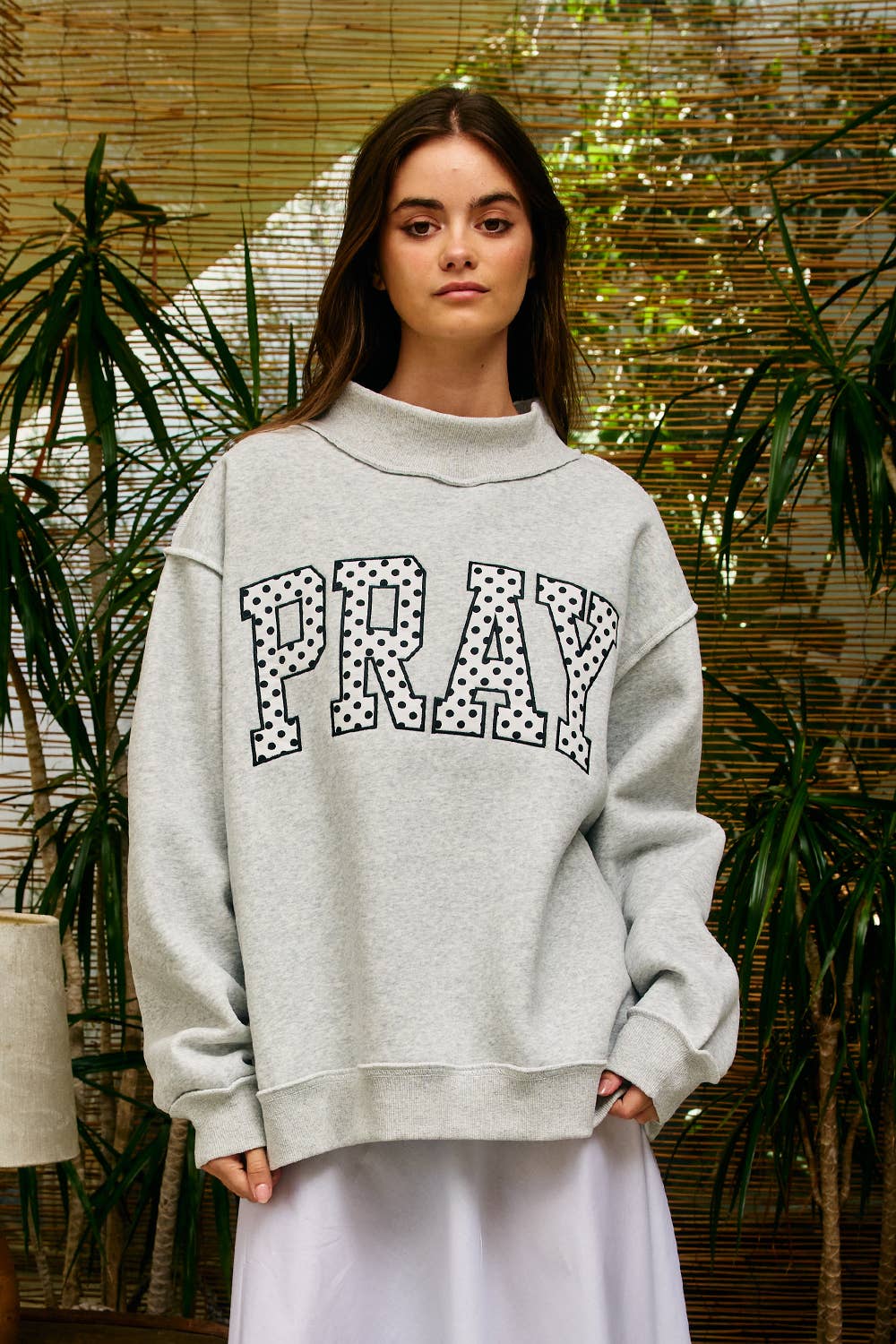 "PRAY" Mock Neck Sweatshirt