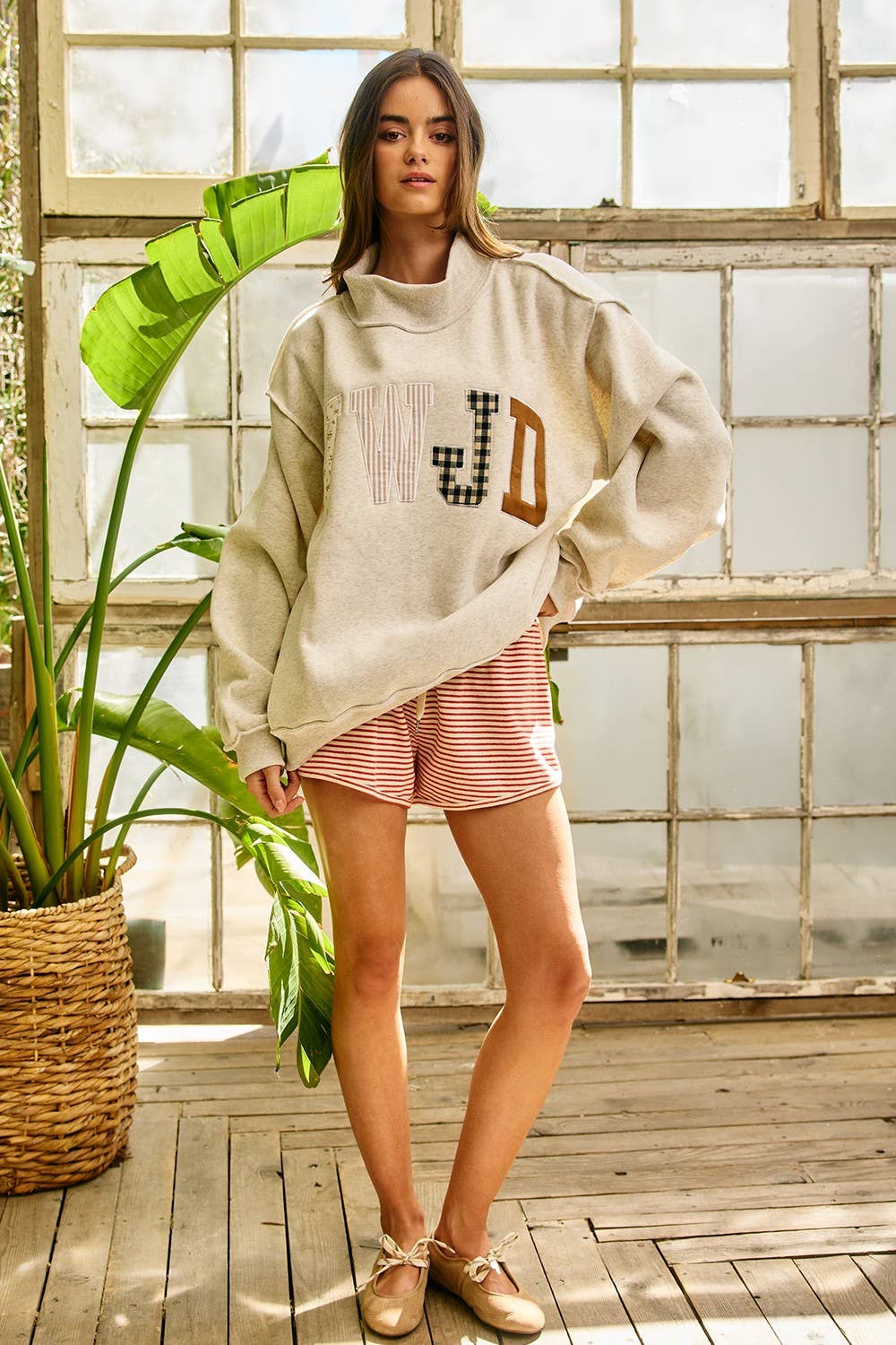 WWJD Patchwork Mock-neck