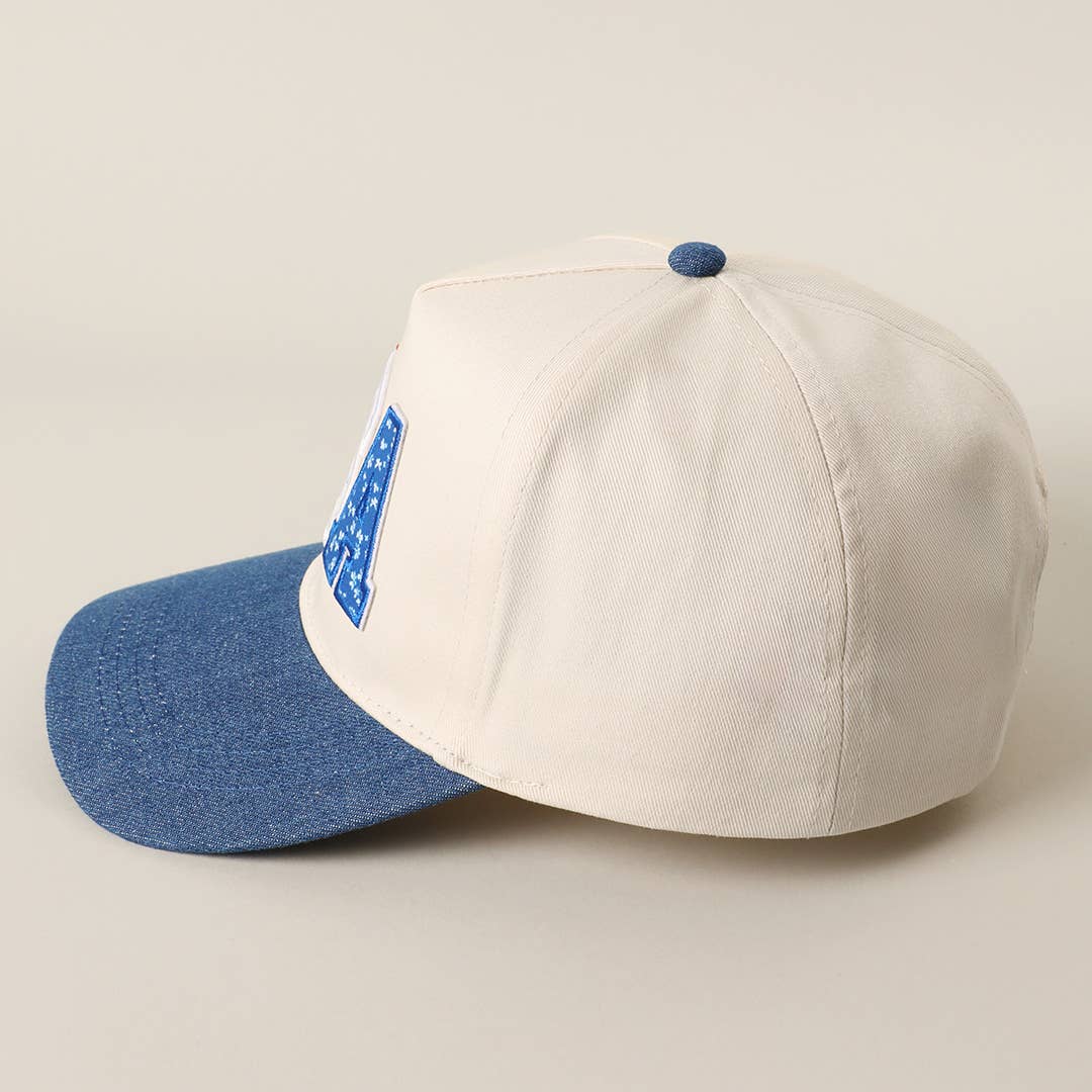 USA Letter Patch Denim Baseball Cap