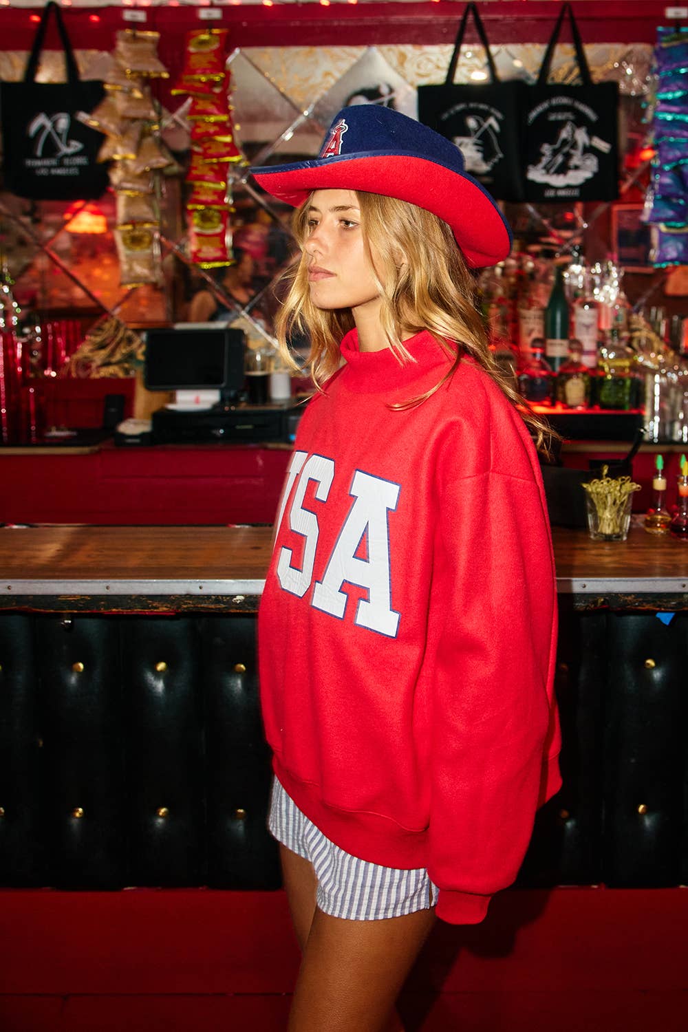 'USA & FLAG' Reversible MockNeck Sweatshirt
