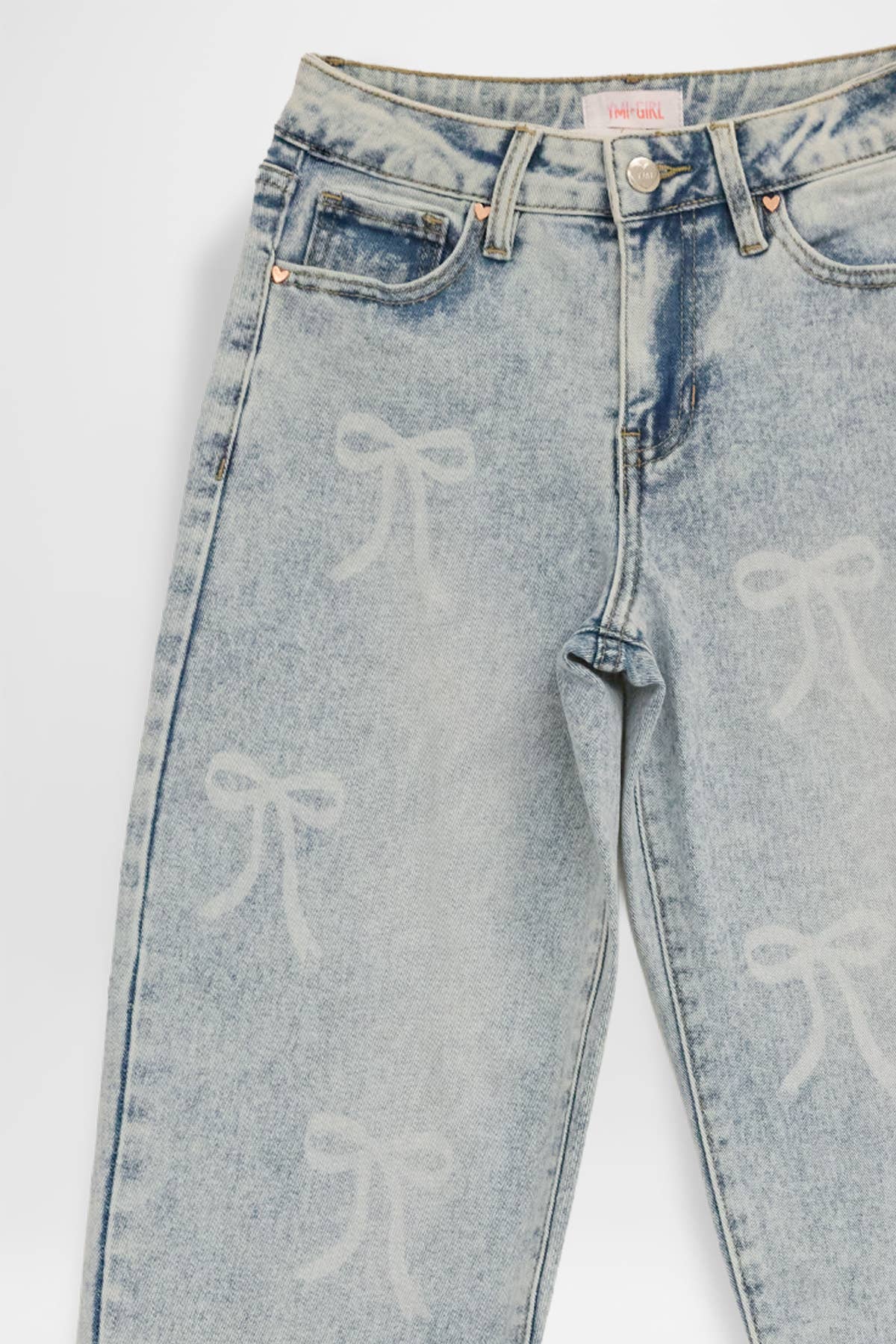 Layla Bow Print Barrel Jean