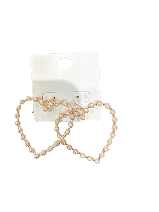 Pearl Heart Hoops