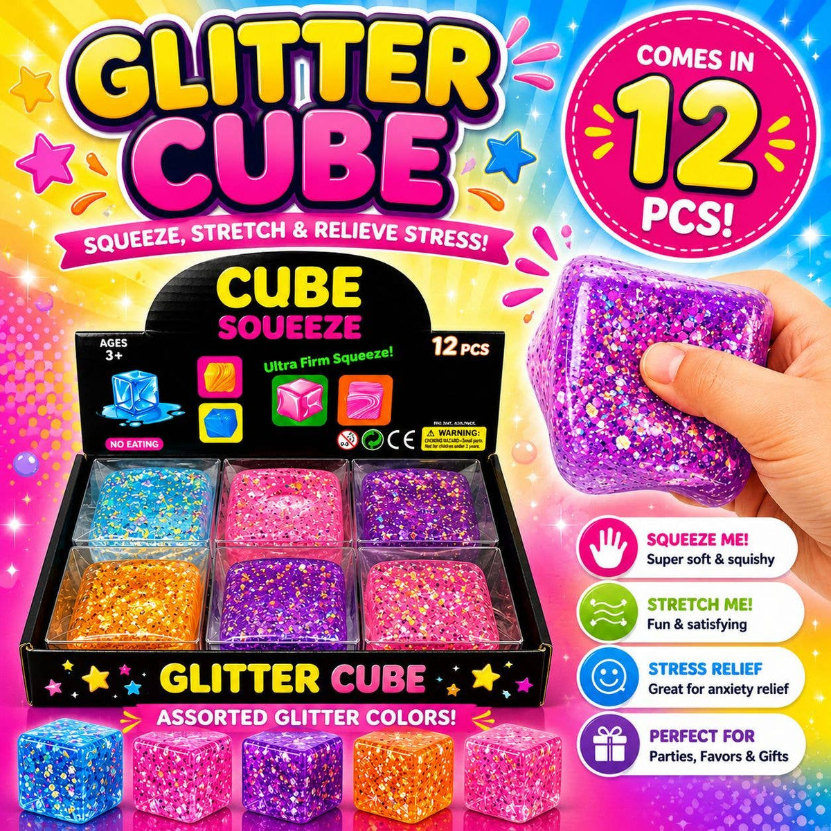 Glitter Ice Cube Squisy
