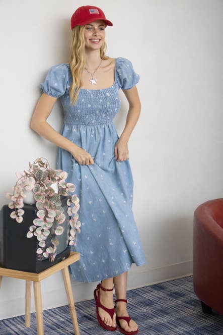 Floral Denim Dress