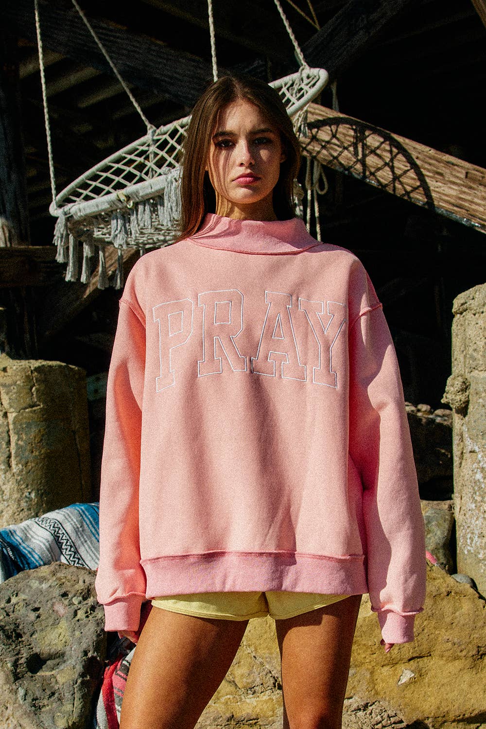 PRAY Mock Neck Sweatshirt