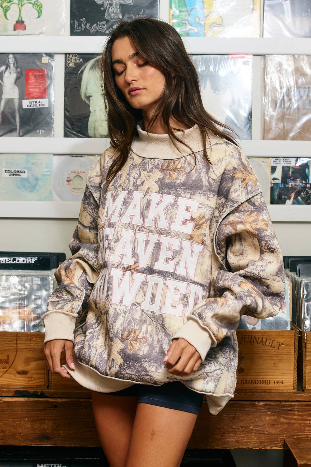 Camo Make Haven Crowded Mock Neck