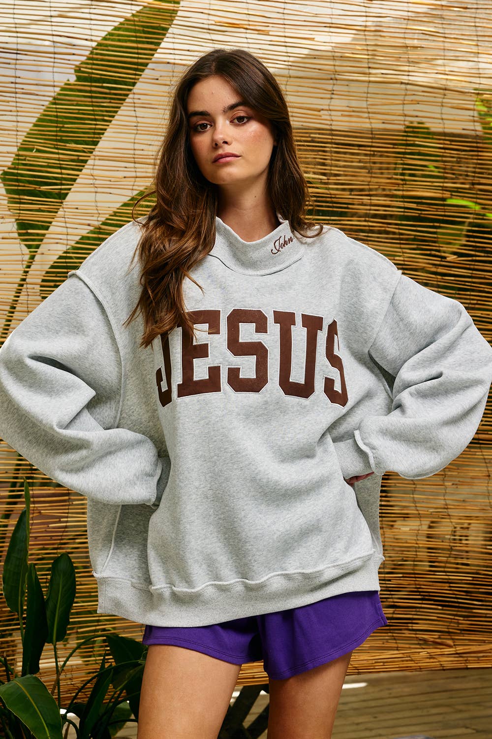 "JESUS" Mock-neck