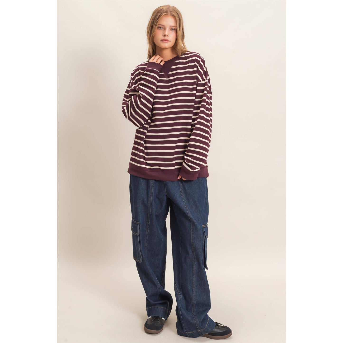 Striped Long Sleeve Pullover
