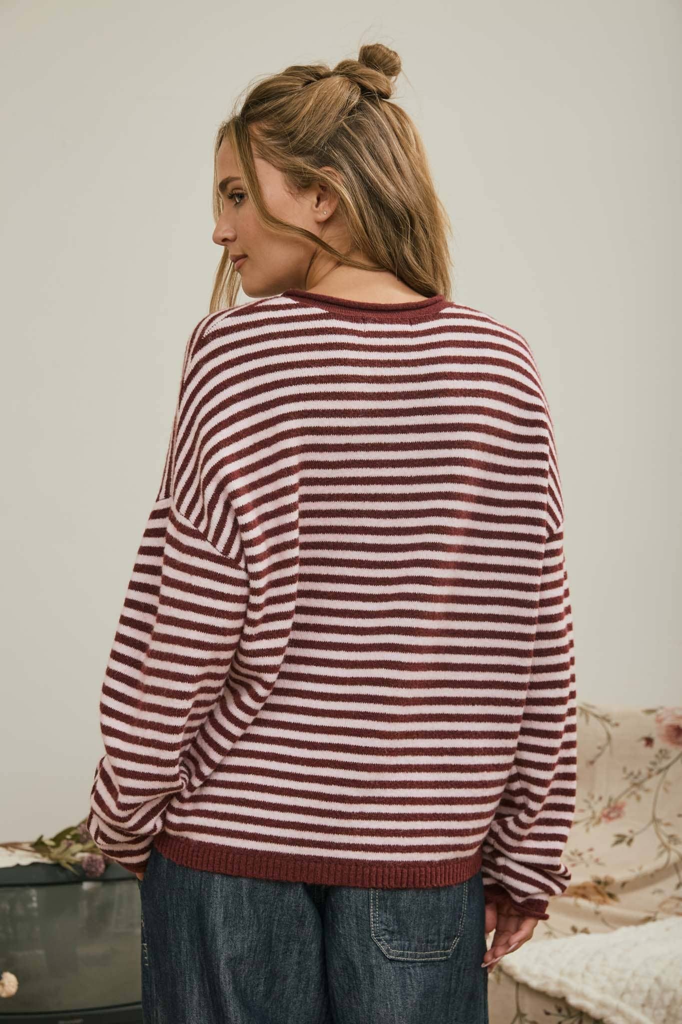 Henley Stripe Top