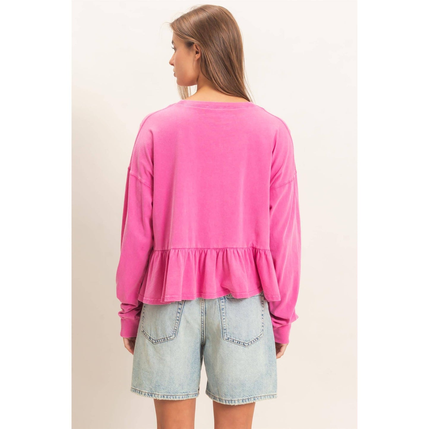 Peplum Long Sleeve Top