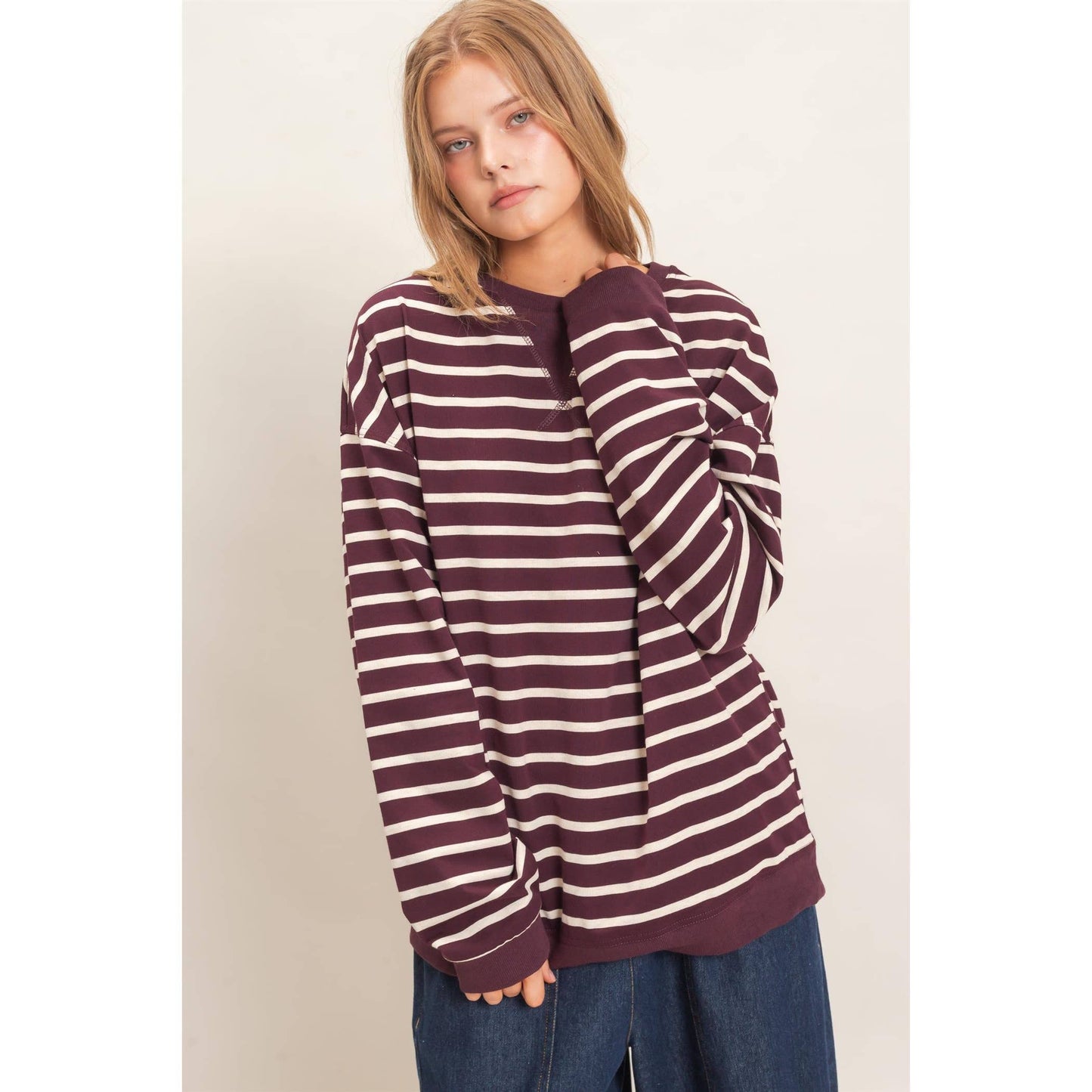 Striped Long Sleeve Pullover